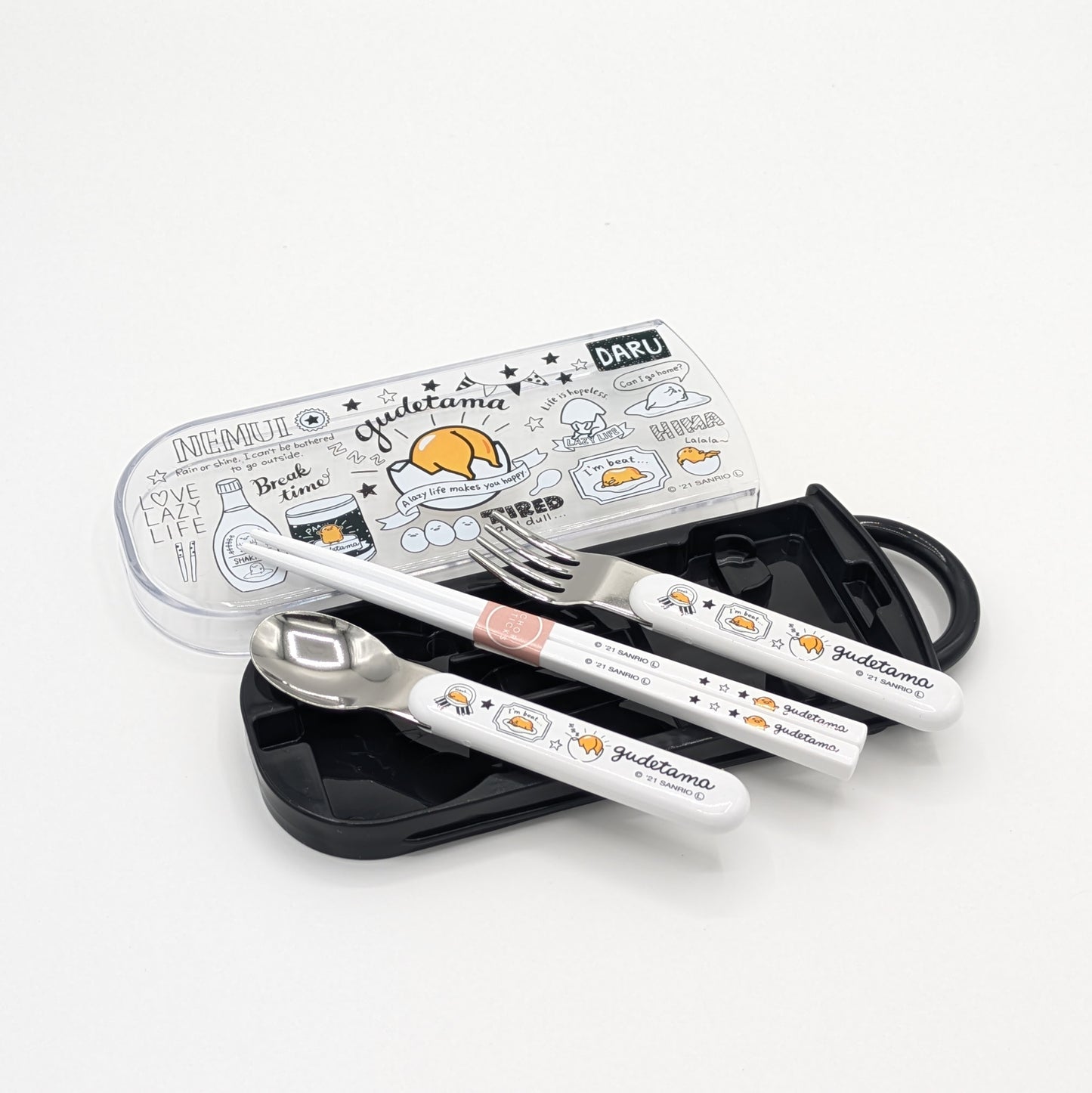 Kawaii Gudetama Bento Cutlery Set (Dishwasher-Safe) from Japan