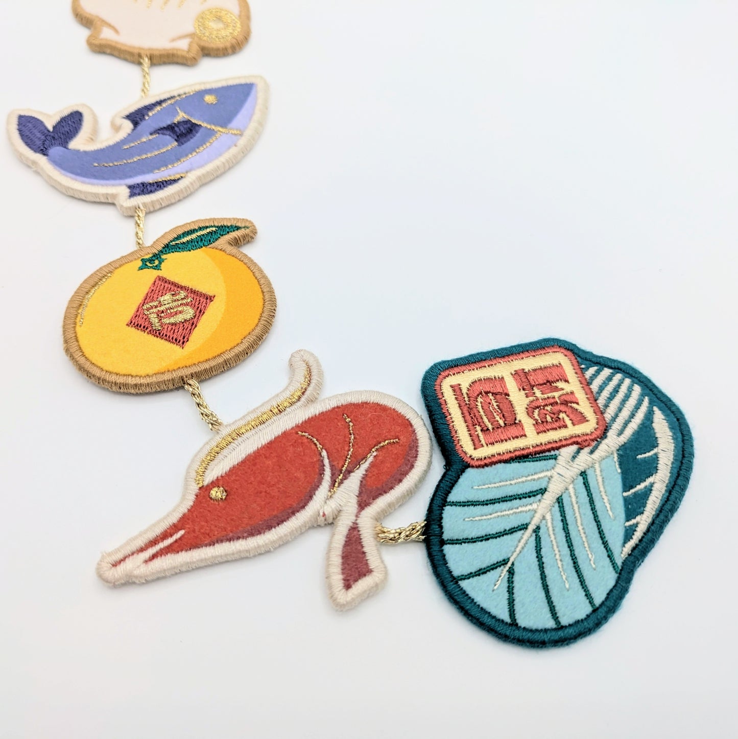 CNY Embroidered Hanging Ornament - 食來運轉/Good luck comes with the meal from Taiwan