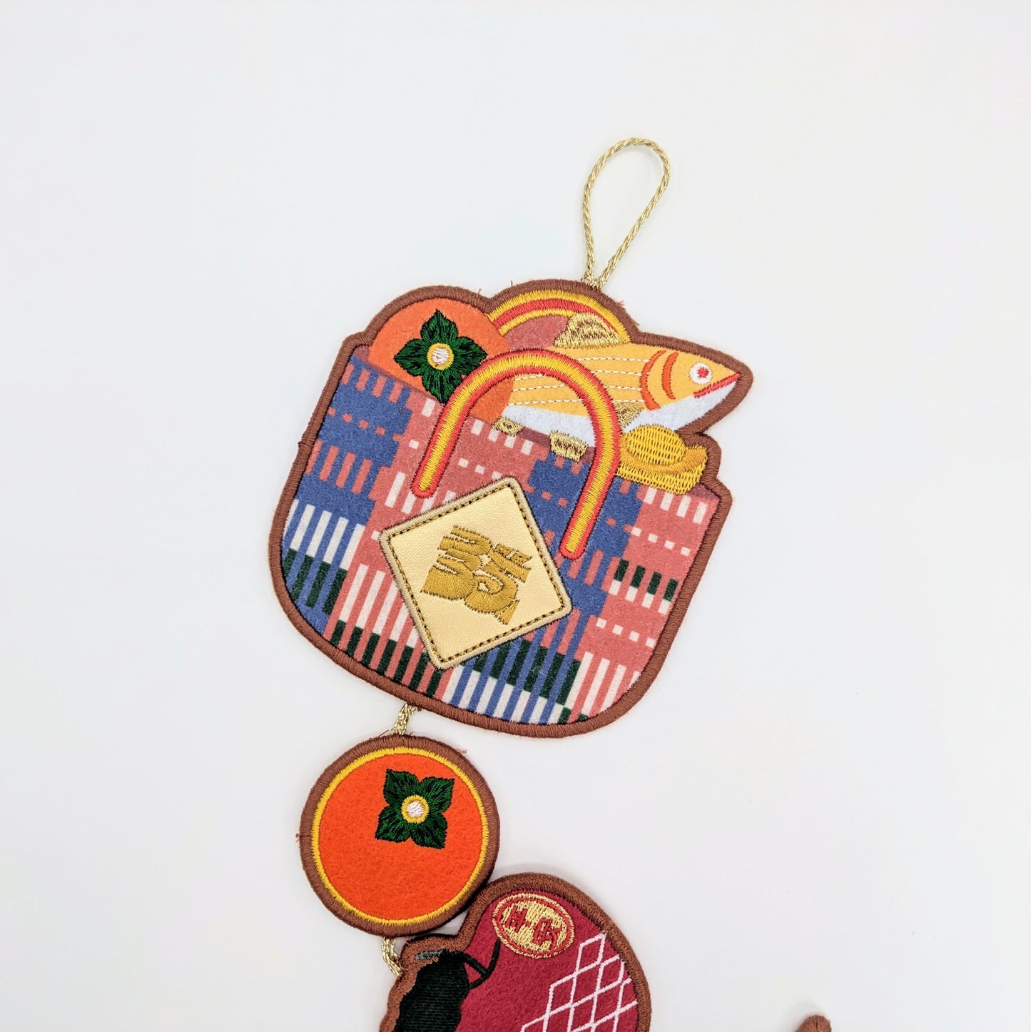 Embroidered Hanging Ornament - 豐收大發茄芷袋/fisherman’s bag from Taiwan