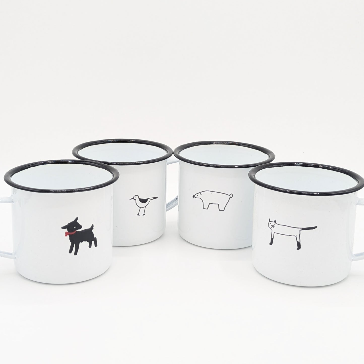 Retro Kawaii Animal Enamel Mug from Japan